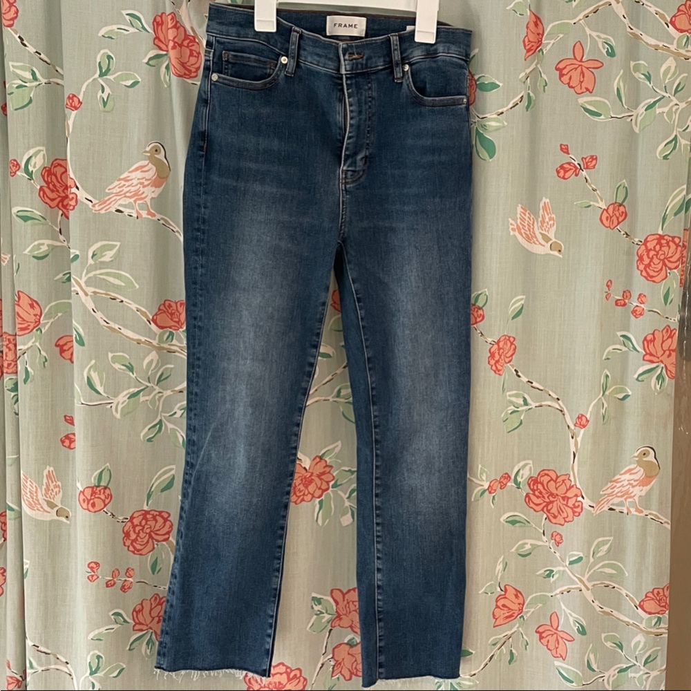 Frame Denim Women's Straight Leg Jeans - Indigo Blue